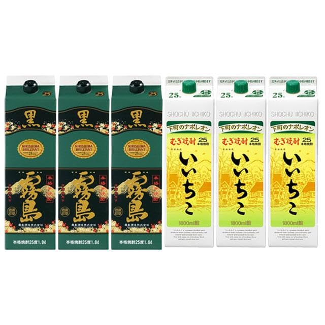 Amazon.co.jp: いいちこ 麦焼酎 パック ・ 黒霧島 芋焼酎 パック 25度